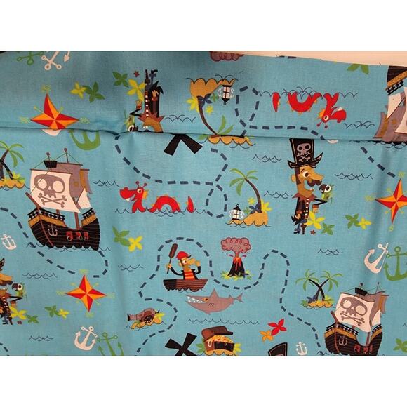 Pirates Treasure Map Cotton Fabric By David Textiles 1 Yard 28 Inch New - Picture 1 of 7